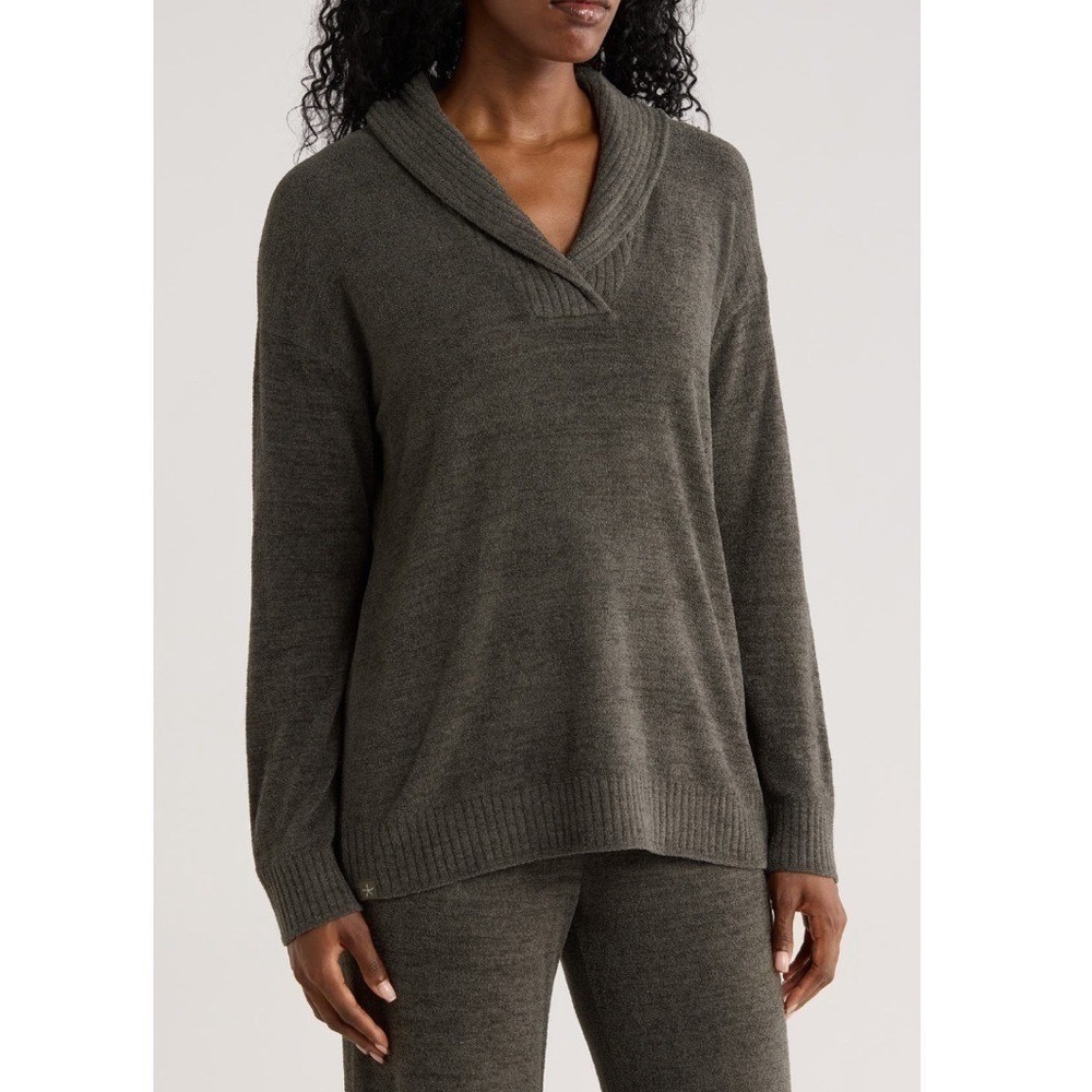 Barefoot‎ Dreams  CozyChic Ultra Lite® Ribbed Pullover Sweater, Gray, Small NWT